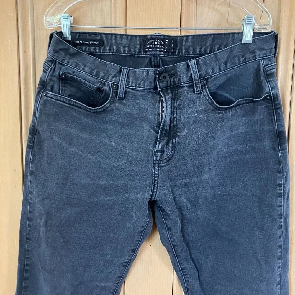 Lucky Brand 221 Mens Original Straight Fit Cropped Jeans 34x28 Black AN EXC - Picture 4 of 12